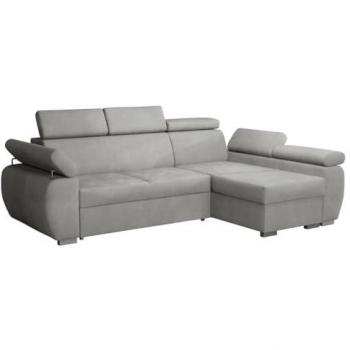 Sofá rinconero Columbus 132 con función de descanso y caja de ropa de cama, 255x170x85cm