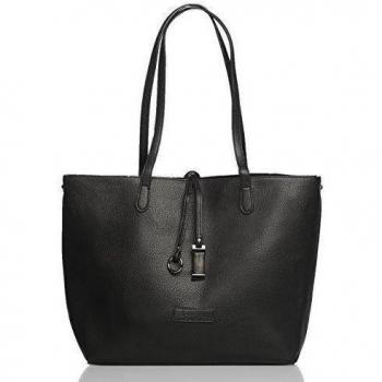 tragwert. - Bolsos de mujer. Bolso de mano shopper bag LARA bolso mujer bandolera bolso de hombro en cuero vegano en negro