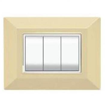 Placa Compatibles Axolute Bticino Coloridas Cuadradas Marfil - 3 Foros