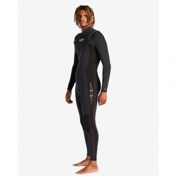 Billabong Traje de Neopreno 403 Absolute Cz para Hombre, Manga Larga, Cremallera Pectoral, 3 mm, Color Negro