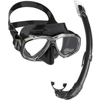 Cressi Perla Mare Conjunto Combinado de máscara de Buceo y Snorkel, Unisex Adulto, Negro, Talla única