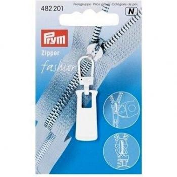 Prym Tirador de Cremallera de Metal, Blanco, 9.3000000000000007 x 5.7 x 0.5 cm