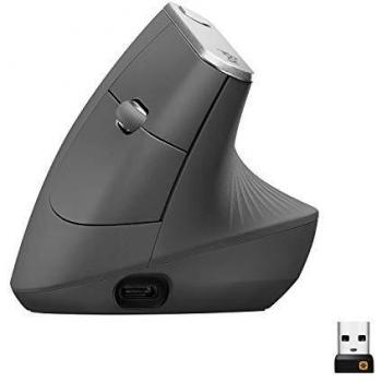 Logitech MX Vertical Ergonomic Wireless Mouse, Multi-Device, Bluetooth or 2.4GHz Wireless with USB Unifying Receiver, 4000 DPI Optical Tracking, 4 Buttons, Fast Charging, Laptop/PC/Mac/iPad OS- Black