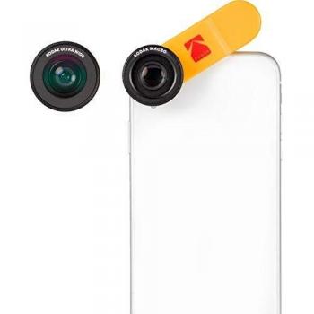 Kit de Lentes Kodak 2 en 1 para Smartphone: Gran Angular 100° + Macro 15x con Montaje Universal