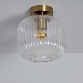 Plafón de Metal y Cristal Ánfora Transparente - Iluminación Elegante para Interiores