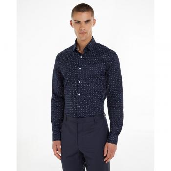 Camisa de hombre Calvin Klein - 100% algodón, corte regular, cuello clásico, manga larga, cierre de botones frontal, diseño moderno y elegante