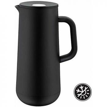 WMF - Jarra térmica (Impulse negro café té 1,0l, altura 28,5 cm vidrio cierre automático 24h fría & caliente regalo)