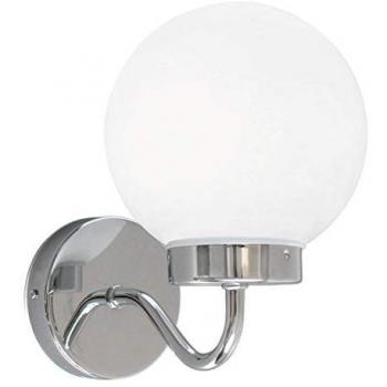 Aplique de baño Rabalux Togo 1x40W IP44 cromado y blanco