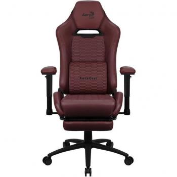 Silla Gaming Aerocool Royal Tuscan Red con Extensión de Reposapiés, Piel Sintética y Reposabrazos Ajustables