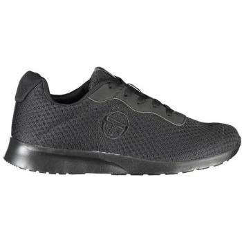 Sergio Tacchini Sleek Black Sneakers with Embroidered Detail - EU41/US8