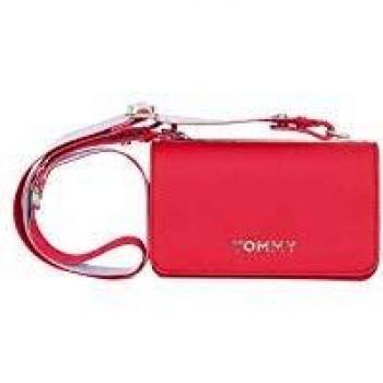 TOMMY HILFIGER Women - Red faux leather logo crossbody bag