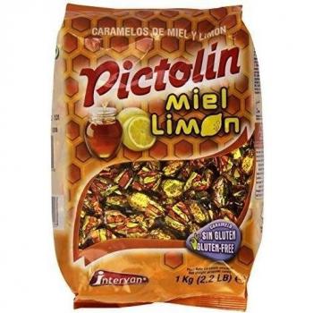 Intervan - Pictolín Miel y limón, Caramelos de miel sabor limón, 1kg