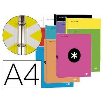 Carpeta 4 anillas 25mm Liderpapel Antartik A4 colores surtidos carton forrado