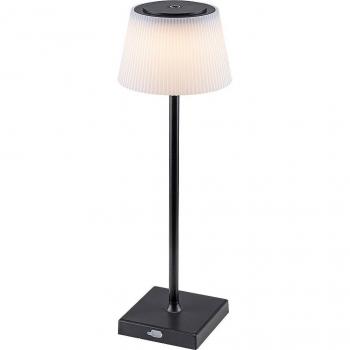 Lámpara de Mesa Taena - Metal Negro y Blanco - 4W - Regulable 3000-5000K - Altura 38cm - Diámetro 13cm