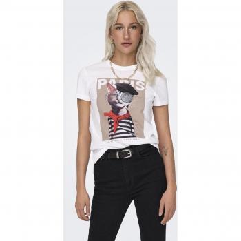 Camiseta de mujer de manga corta con estampado Power de la marca ONLY, modelo 15291975