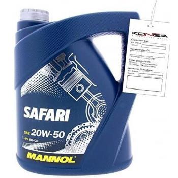 Aceite de motor MANNOL Safari 20W-50, capacidad 5L, compatible con Hyundai, Toyota y Citroën