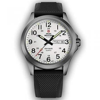 Swiss Military 42mm Men's Quartz Day-Date Watch 5ATM