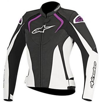 Cazadora Alpinestars Stella Jaws piel negro/blanco/Fucsia 46