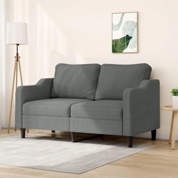 Sofá de 2 plazas gris oscuro de 140 cm en tela Vidaxl
