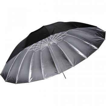 PhotoSEL UM472S - Paraguas Reflector Difusor Fotográfico Parabólico para Estudio de Foto y Vídeo, Plateado, 182cm