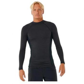 Camisa UV de Manga Larga Rip Curl Dawn Patrol para Hombre - UPF 50, Color Negro Marled