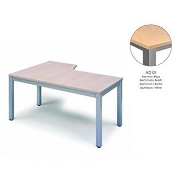 Rocada 2052AD01 - Mesa oficina forma en l derecha, color plata y haya