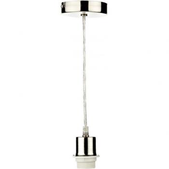Lámpara colgante de diseño Simple Cromo satinado 1 bombilla E27 8,5cm con cable transparente