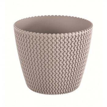 Maceta redonda 5L Prosperplast Splofy de plástico en color mocca
