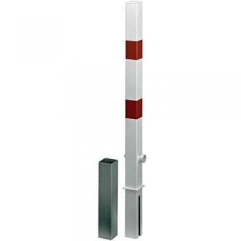 Poste de seguridad Passau 70x70 mm, desmontable, para enrasar, color blanco, altura 100 cm