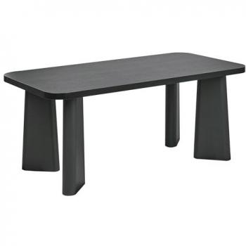 Mesa de Comedor Minimalista Negra 180 x 90 cm con Bordes Redondeados Atlin