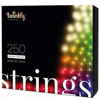 Cadena de luces Twinkly RGBW, 250 luces 20 m negro