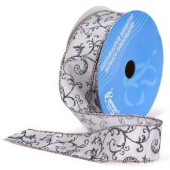 Berwick A13220-09025-B070 Monofilament Edge Parisian Craft Ribbon, 1-1/2-Inch Wide by 25-Yard Spool, Pewter by Berwick Offray, LLC