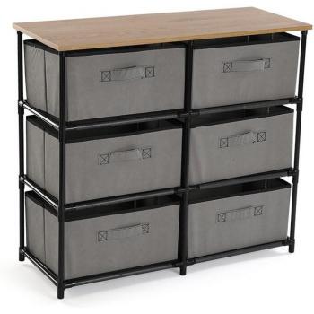 Cajonera Versa Home 6 Cajones Gris Claro 68x30x76 cm
