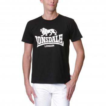 Lonsdale London Logo T-Shirt - Black Short Sleeve 100% Cotton