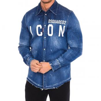 Camisa de manga larga vaquera DSQUARED2 para hombre con diseño exclusivo