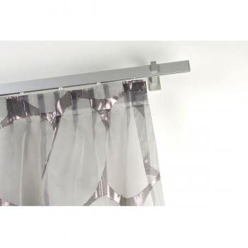 InCasa Barra para Cortina 32 x 12 mm, 180 cm. de Longitud, en Aluminio Cepillado, Soportes Largos – Completo