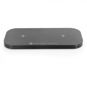 Cargador Inalámbrico Dual 15W OPP131 Negro - Carga Rápida para Dispositivos Móviles