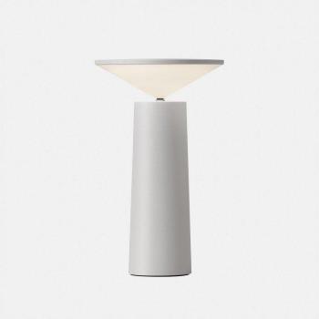 Lámpara de pie Cocktail Policarbonato, aluminio Blanco satinado 21,5 Cm y Lámpara de Mesa Cóctel led 3W 237lm 2700K Blanco