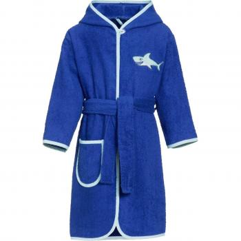Playshoes Shark Terry Towelling Bathrobe for Older Kids with Hood