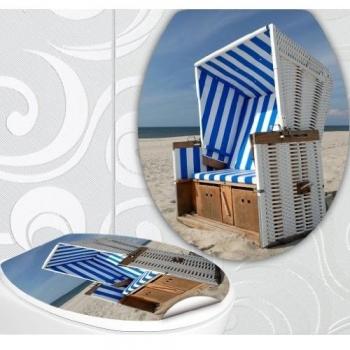 'Asiento Pegatinas Playa Diseño Pantalla inodoro para inodoro WC incl. 2 adhesivo para azulejos