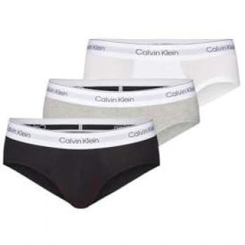 Calvin Klein Modern Cotton Stretch Hip Briefs 3-Pack - Men's Underwear in Grey, White, and Black, Size XL