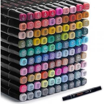 Rotuladores alcohol copic Marcadores permanente 100 colores marcadores artísticos, bolígrafo profesional de doble punta, permanente para adultos y niños, marcadores de bocetos a base de alcohol
