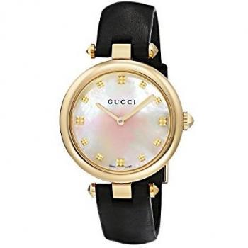 Gucci Diamantissima Black Leather Women's Watch YA141404
