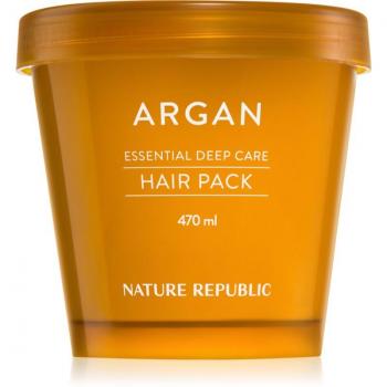 NATURE REPUBLIC Argan Essential Deep Care Hair Pack 470 ml - Moisturizing and Nourishing Mask for Damaged Hair