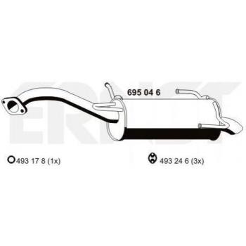 Silenciador trasero ERNST 695046 para Nissan Micra 2