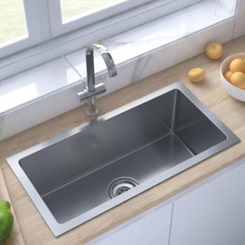 vidaXL Handmade Kitchen Sink Stainless Steel