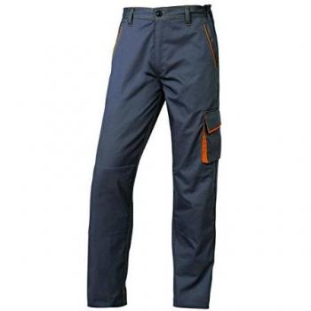 Delta plus - Pantalon panostyle poliester algodón gris/naranja talla -s