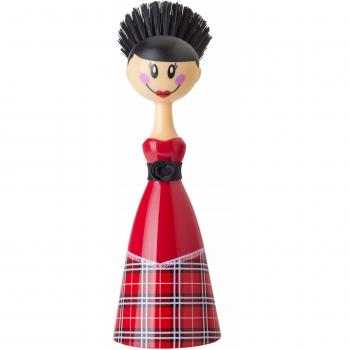 VIGAR Dolls Margaret Cepillo Lavaplatos, Rojo 7,5x7,5x24,5 cm