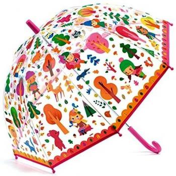 DJECO Paraguas Temático de Bosque para Niños, Unisex, Multicolor