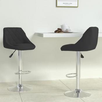 Taburete de cocina 2 unidades de terciopelo negro vidaXL